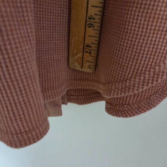 EUC ANTHROPOLOGIE DAILY PRACTICE WAFFLE KNIT SCOOP NECK BUTTON DOWN TAN DRESS M - Picture 14 of 14